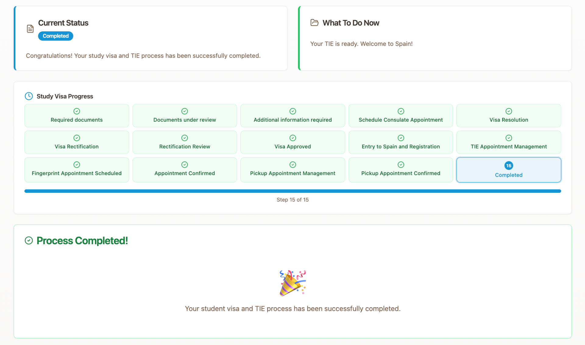 Track every step in real time from your private area.